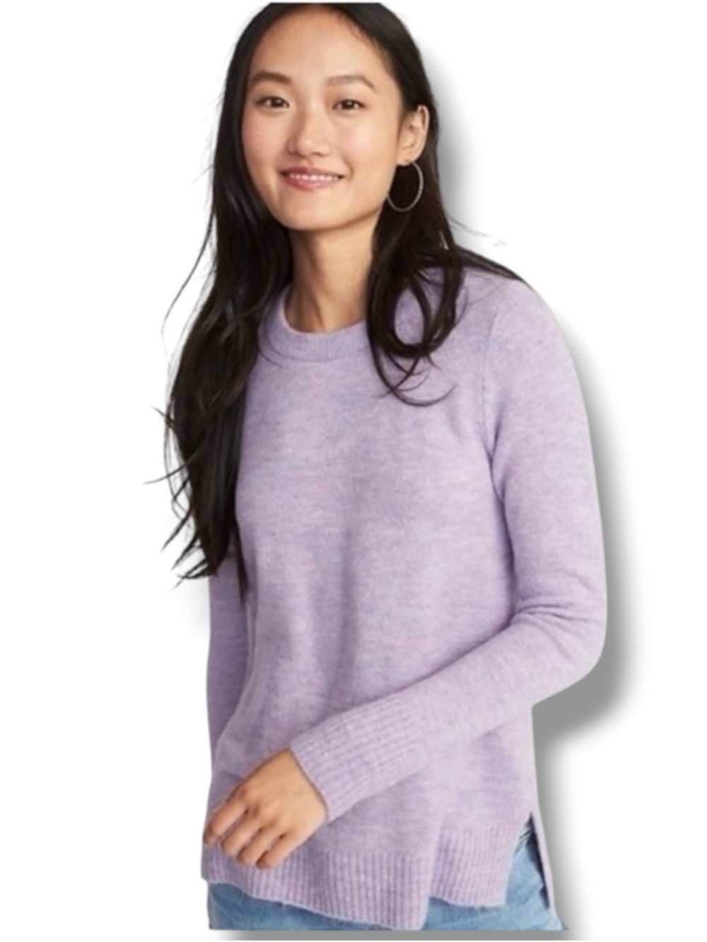 Old Navy Women’s Lilac Purple Cozy Crew-Neck Sweater